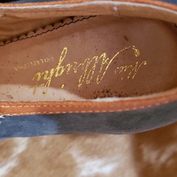 Anthropologie Miss Albright Navy Blue Suede Lace Up Heels Size 6 - Picture 5 of 7